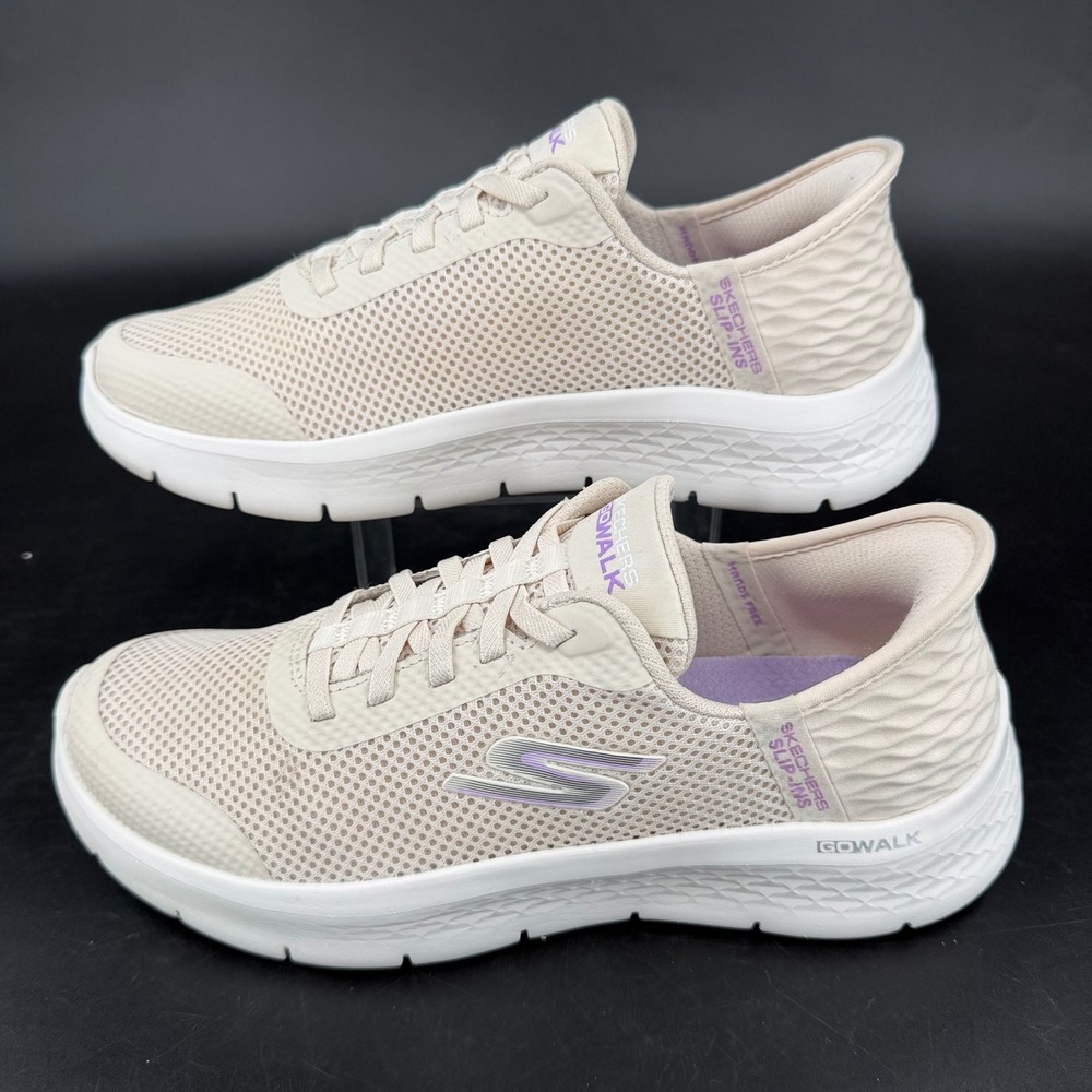 Skechers Hands Free Slip-ins GO WALK 7 Springtime Off White 124836 Womens 8